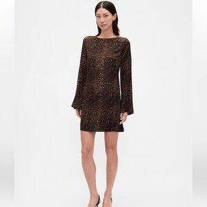 GAP Leopard Boatneck Mini Shift Dress